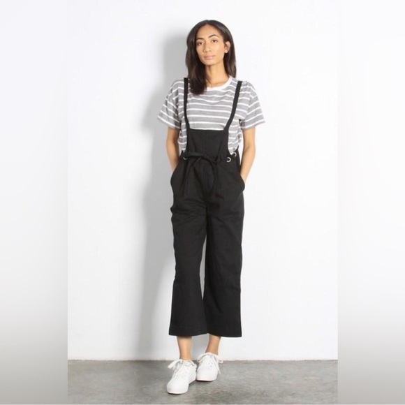 Mod Ref Lockhart Wide Leg Black Denim Overall Size Medium - Picture 2 of 7